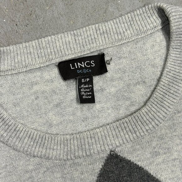 Lincs DC & Co Cotton Wool Blend Knit Sweater Crewneck Diamond Pullover Small - Picture 5 of 7